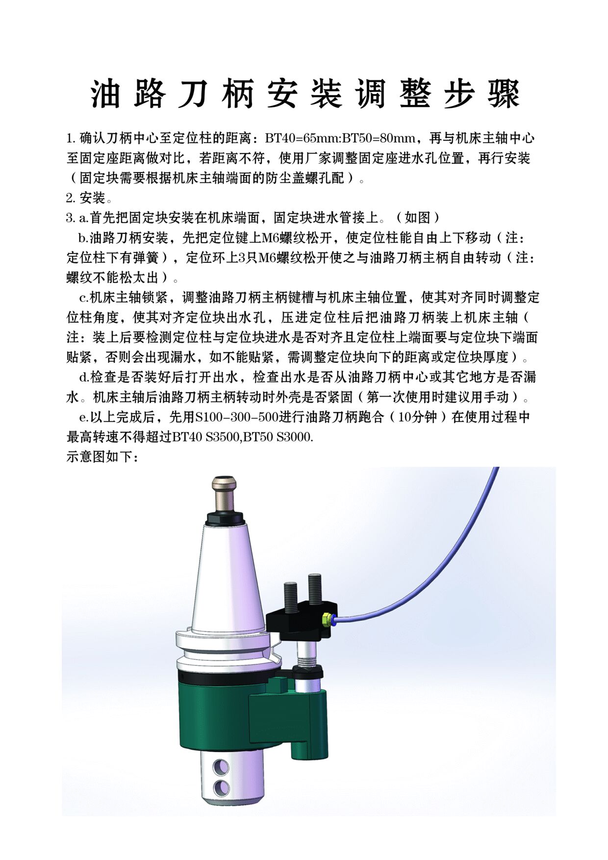 油路刀柄安裝調(diào)整步驟 油路刀柄安裝調(diào)整步驟